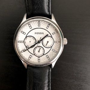 Black Leather Women’s Fossil Watch